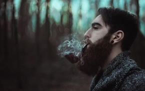 model, sad, beards, smoke, men