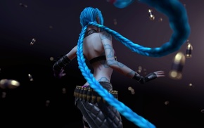 CGI, blue hair, League of Legends, Jinx League of Legends, girl