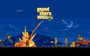 Grand Theft Auto V, pixel art, video games