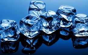 water, ice cubes, blue, ice