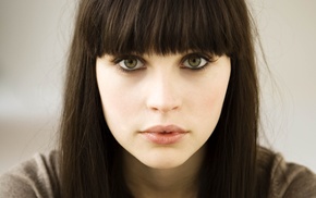 Felicity Jones, actress, green eyes, face, girl