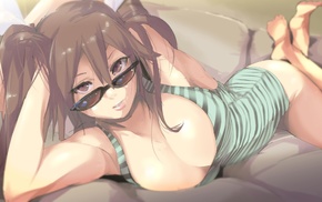 sunglasses, Tone KanColle, cleavage, Kantai Collection