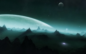 digital art, planet, space