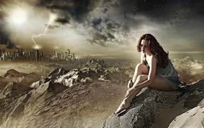 girl, digital art, artwork