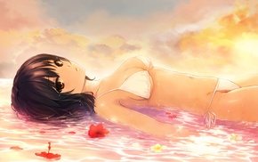 bikini, brunette, anime girls