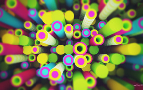 colorful, 3D, pipes, abstract, sphere, circle