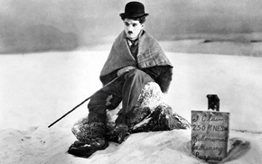 The Gold Rush, Charlie Chaplin, film stills, monochrome