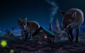 digital art, fox