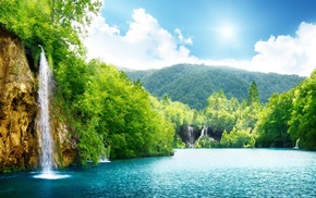 nature, waterfall, landscape