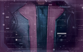 Hawkeye, The Avengers, interfaces, costumes, purple background, Avengers Age of Ultron
