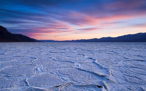 landscape, nature, frost, sunset, ice, hill