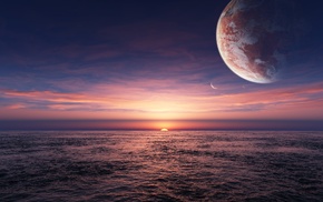 sunset, planet