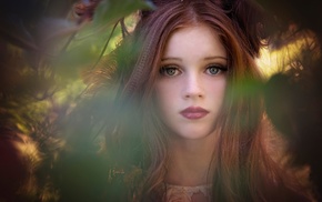 girl, face, brunette