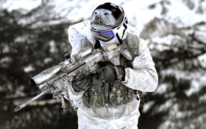 winter, snow, FN SCAR, military, Mk 18 Mod 0, Navy SEALs