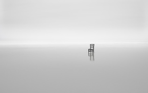 white background, minimalism, reflection, monochrome, water, nature