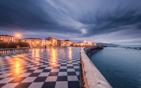 Europe, town square, long exposure, Italy, terraces, checkered