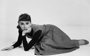 actress, girl, Audrey Hepburn, monochrome