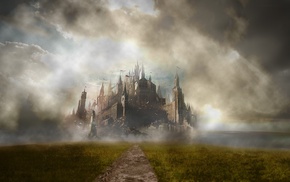 fantasy art, castle, digital art