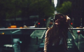 girl outdoors, girl, brunette, long hair