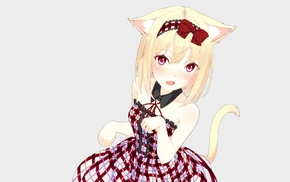 animal ears, anime girls, ribbon, anime, original characters, blonde