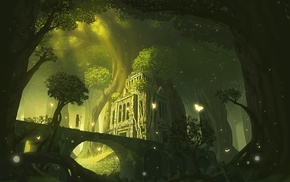 forest, fantasy art, trees