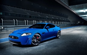 blue cars, Jaguar XKR, Jaguar, car, S