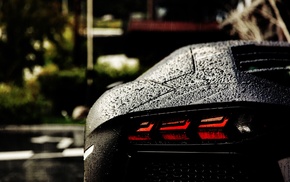 Lamborghini, water drops