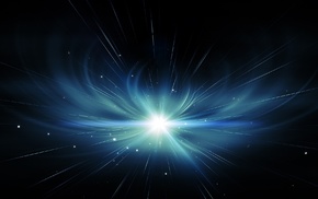 black background, supernova, digital art, space, stars, blue