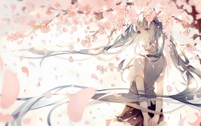 Vocaloid, cherry blossom, Hatsune Miku