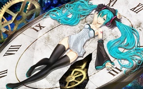 anime girls, Hatsune Miku, thigh, highs