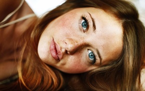 redhead, blue eyes, freckles, Lindsay Hansen, model