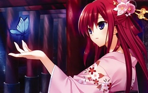 kimono, visual novel, Suou Amane, Grisaia no Kajitsu, redhead