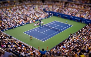 Maria Sharapova, New York City, tennis courts, tilt shift, USA, Flushing Meadows