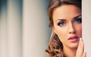 model, face, blue eyes, brunette, girl