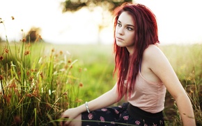 redhead, girl, girl outdoors