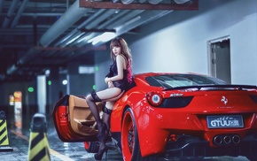 model, Asian, car