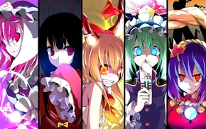 Touhou, Shiki Eiki, Reiuji Utsuho, Saigyouji Yuyuko, Houraisan Kaguya, Remilia Scarlet