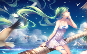 Vocaloid, beach, anime, anime girls, Hatsune Miku