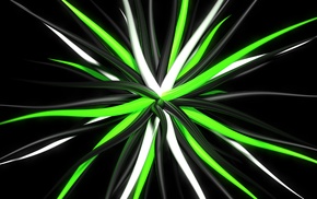 black background, green, digital art, artwork, 3D, abstract