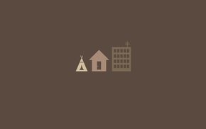 house, tents, minimalism, simple background, building