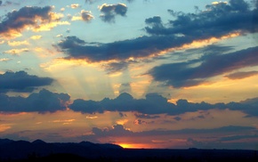 sunset, landscape