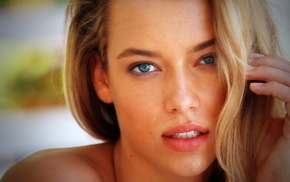 Hannah Ferguson, girl, face, blonde, blue eyes