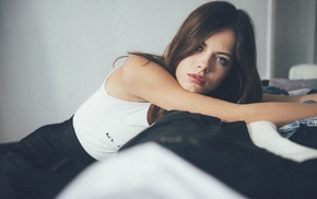 girl, blue eyes, brunette