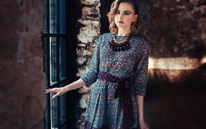 floral, portrait, necklace, girl, model, Alla Emelyanova
