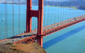 bridge, Golden Gate Bridge, tilt shift, architecture