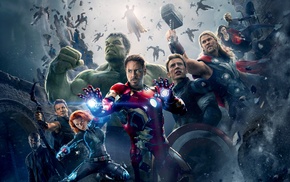 The Avengers, Iron Man, The Vision, Captain America, Thor, Quicksilver