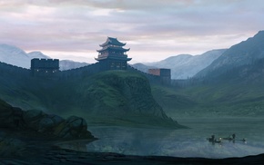 China Town, landscape, walls