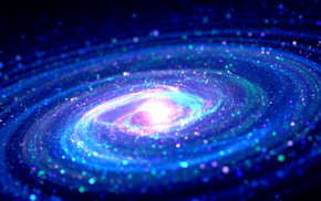 Milky Way, spiral, bokeh, space, digital art, glowing