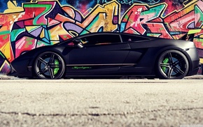 Lamborghini Gallardo Superleggera LP570, graffiti, car, black cars, Lamborghini