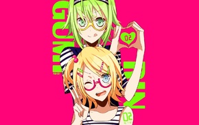 glasses, anime, anime girls, Kagamine Rin, Vocaloid, Megpoid Gumi